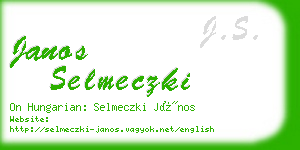 janos selmeczki business card